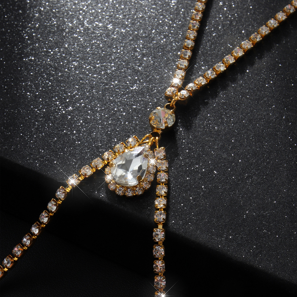 Nightclub bikini rhinestone body chain