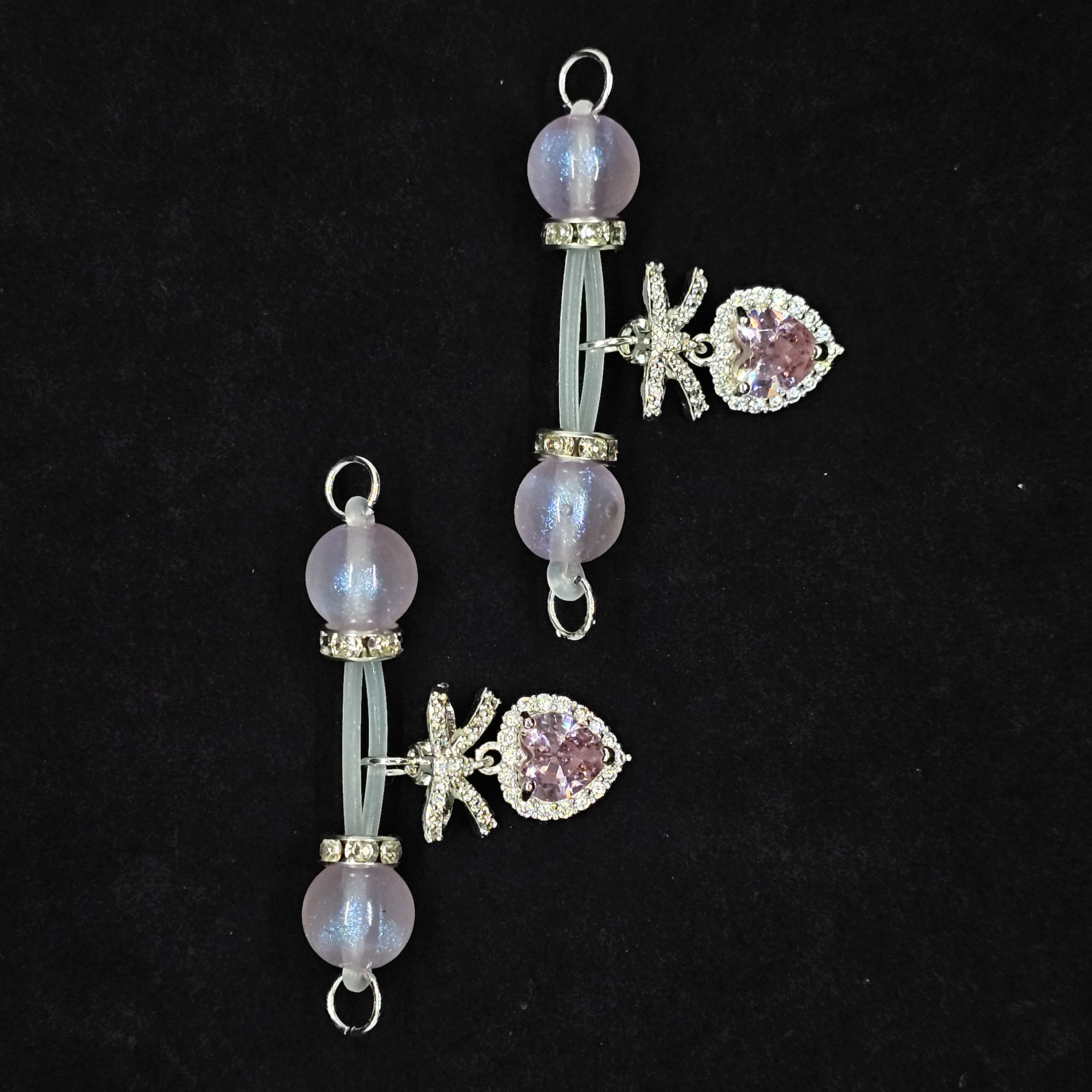 Pink Serenity Crystal Clamps