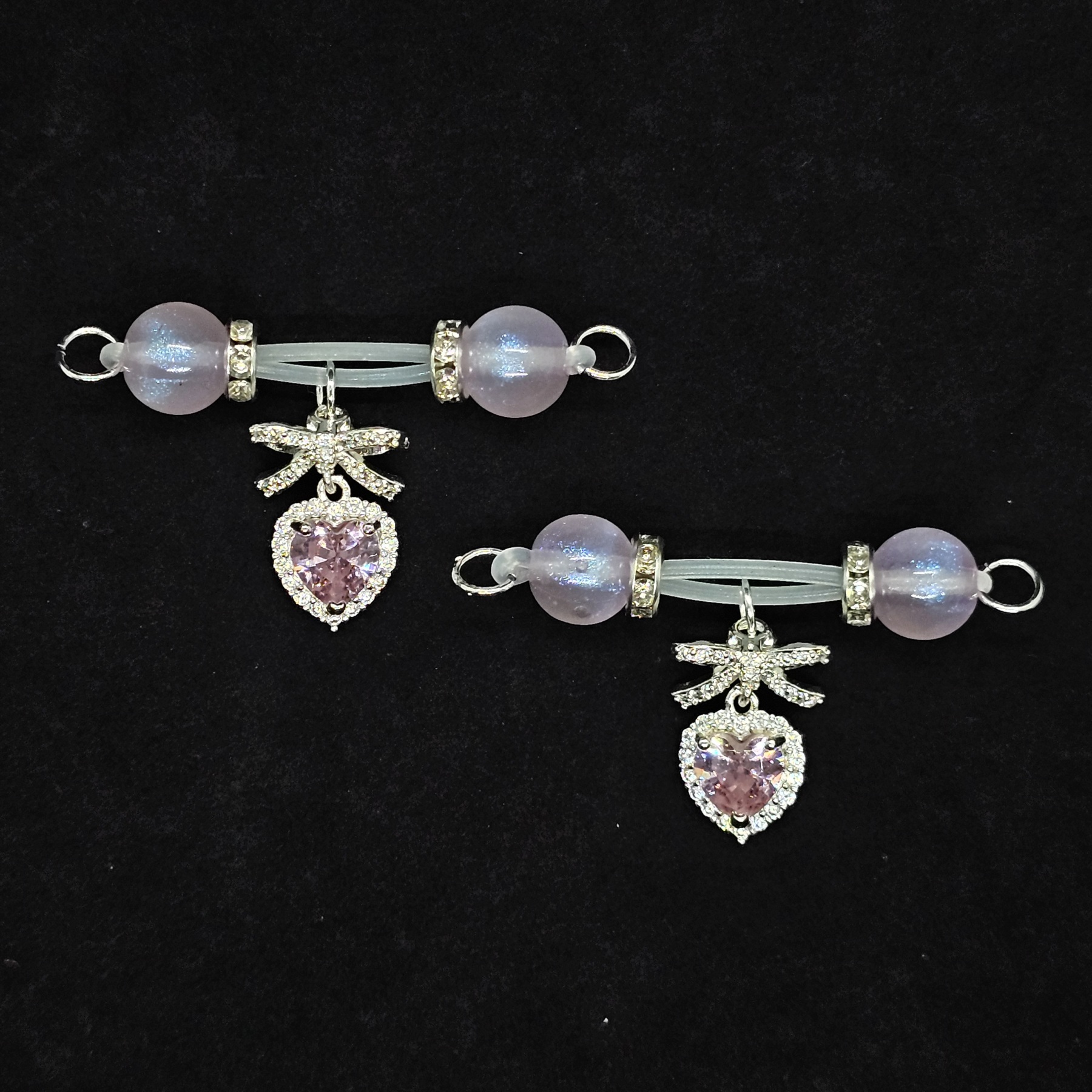 Pink Serenity Crystal Clamps
