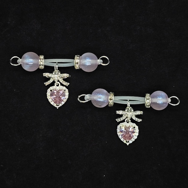 Pink Serenity Crystal Clamps