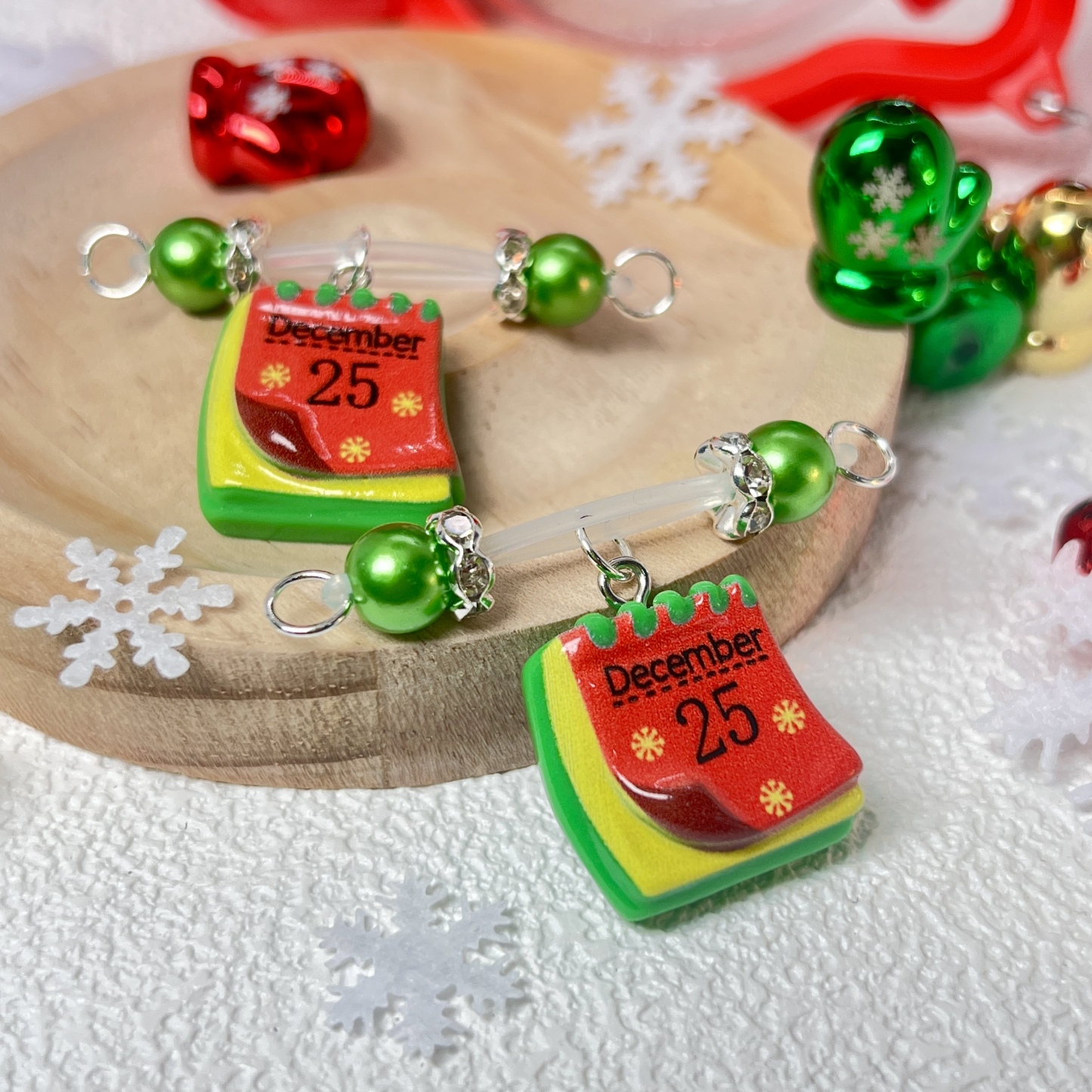 Festive Number Bead Resin Clips