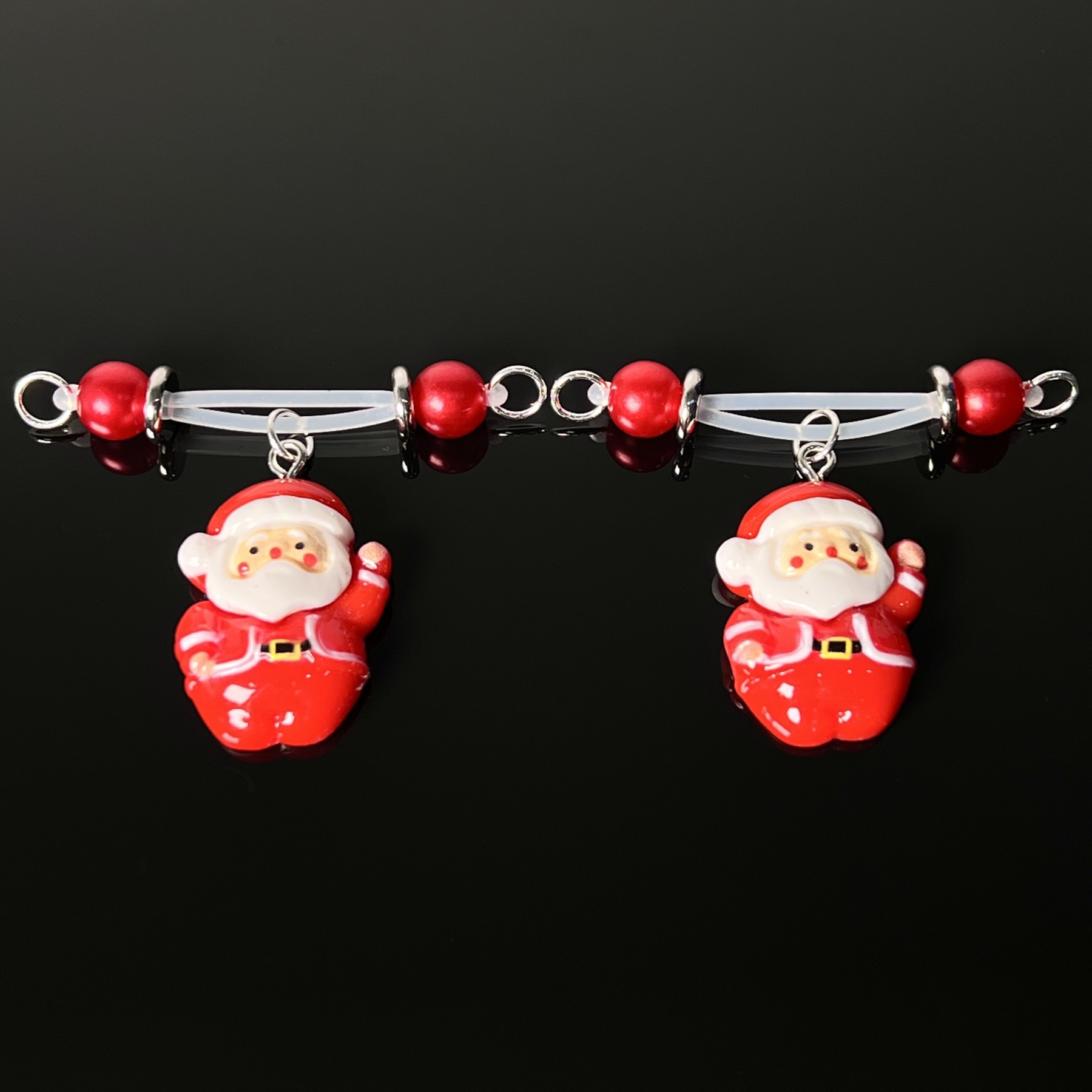 Jolly Santa Red Gem Nipple Clips