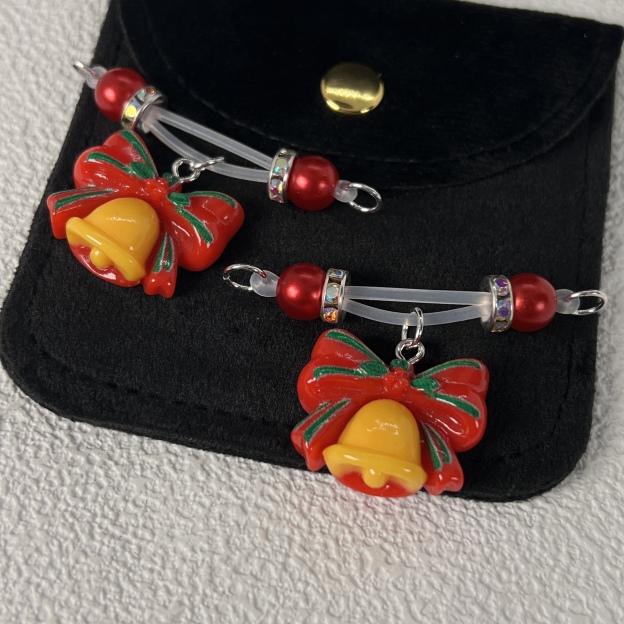 Bowknot Red Bead Nipple Accessories