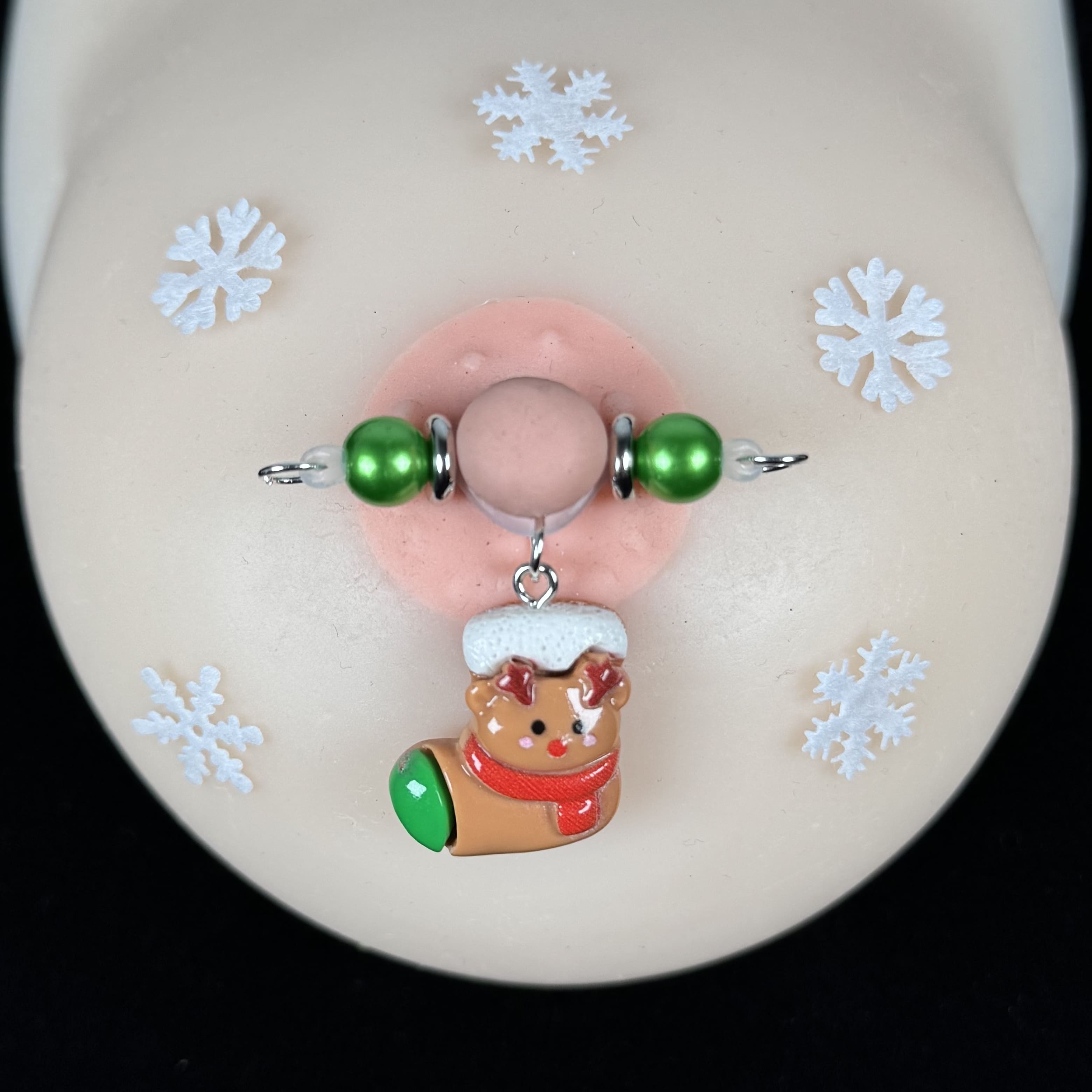Green Gem Holiday Shoe Nipple Clamps