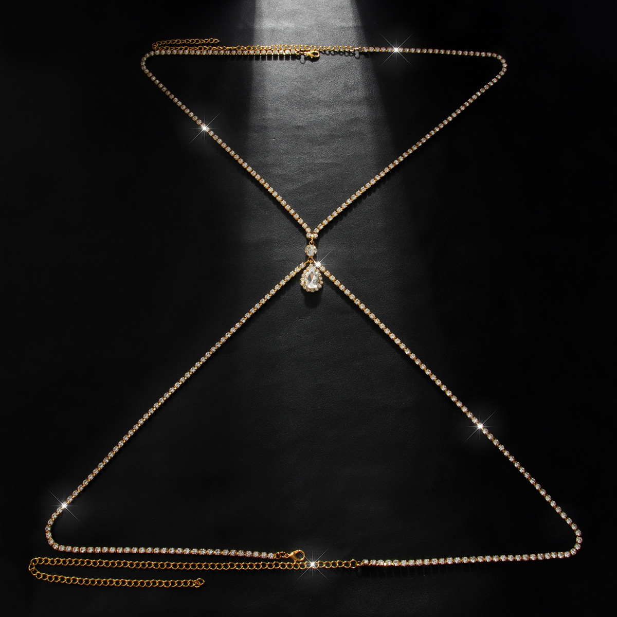 Nightclub bikini rhinestone body chain