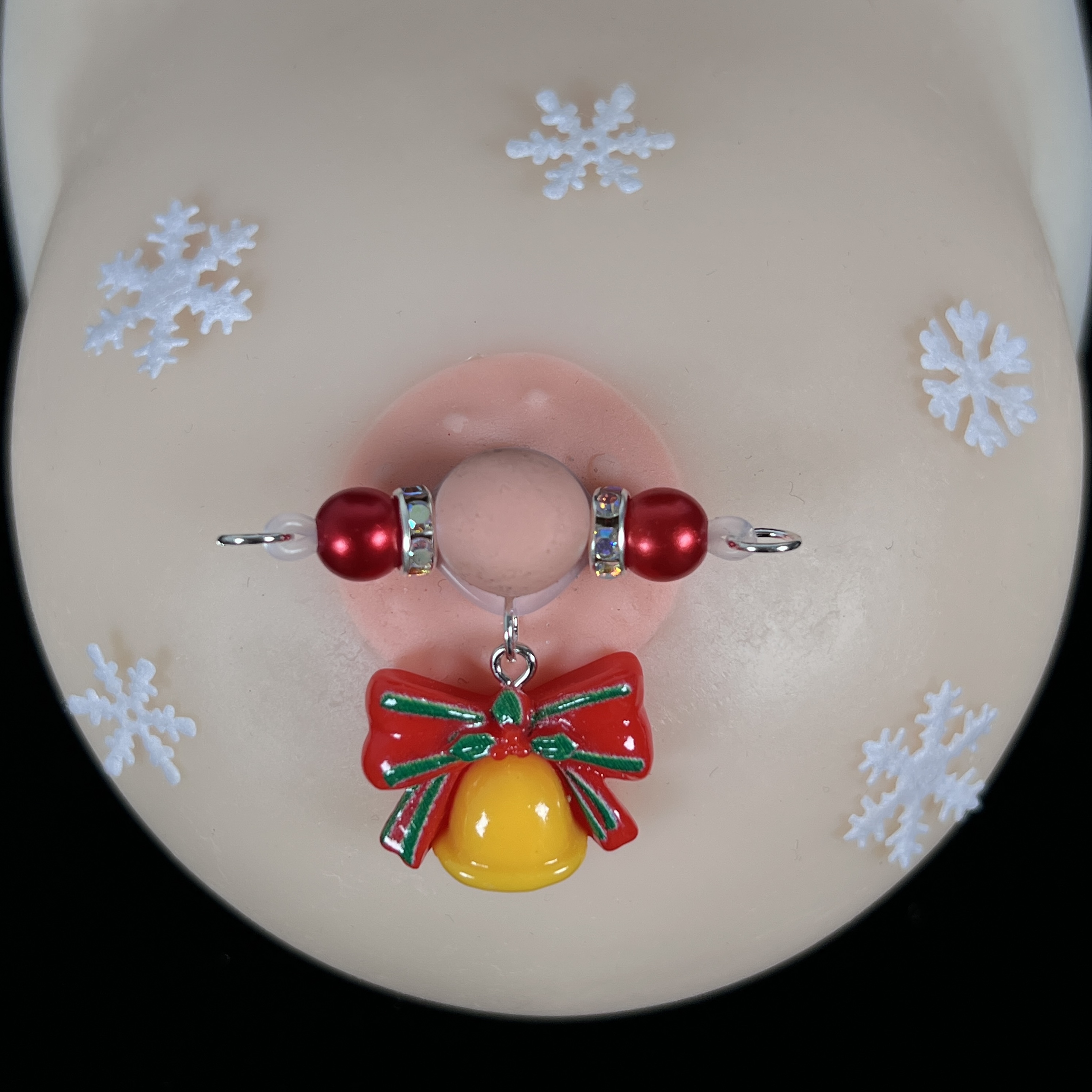 Bowknot Red Bead Nipple Accessories