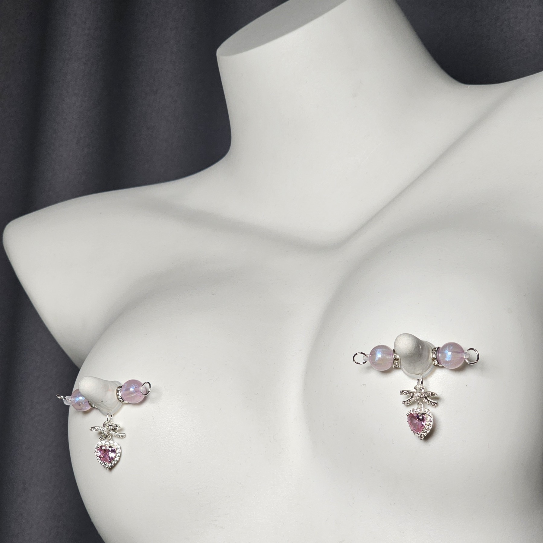 Pink Serenity Crystal Clamps