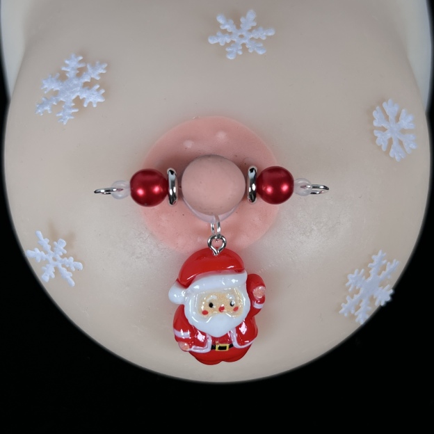 Jolly Santa Red Gem Nipple Clips