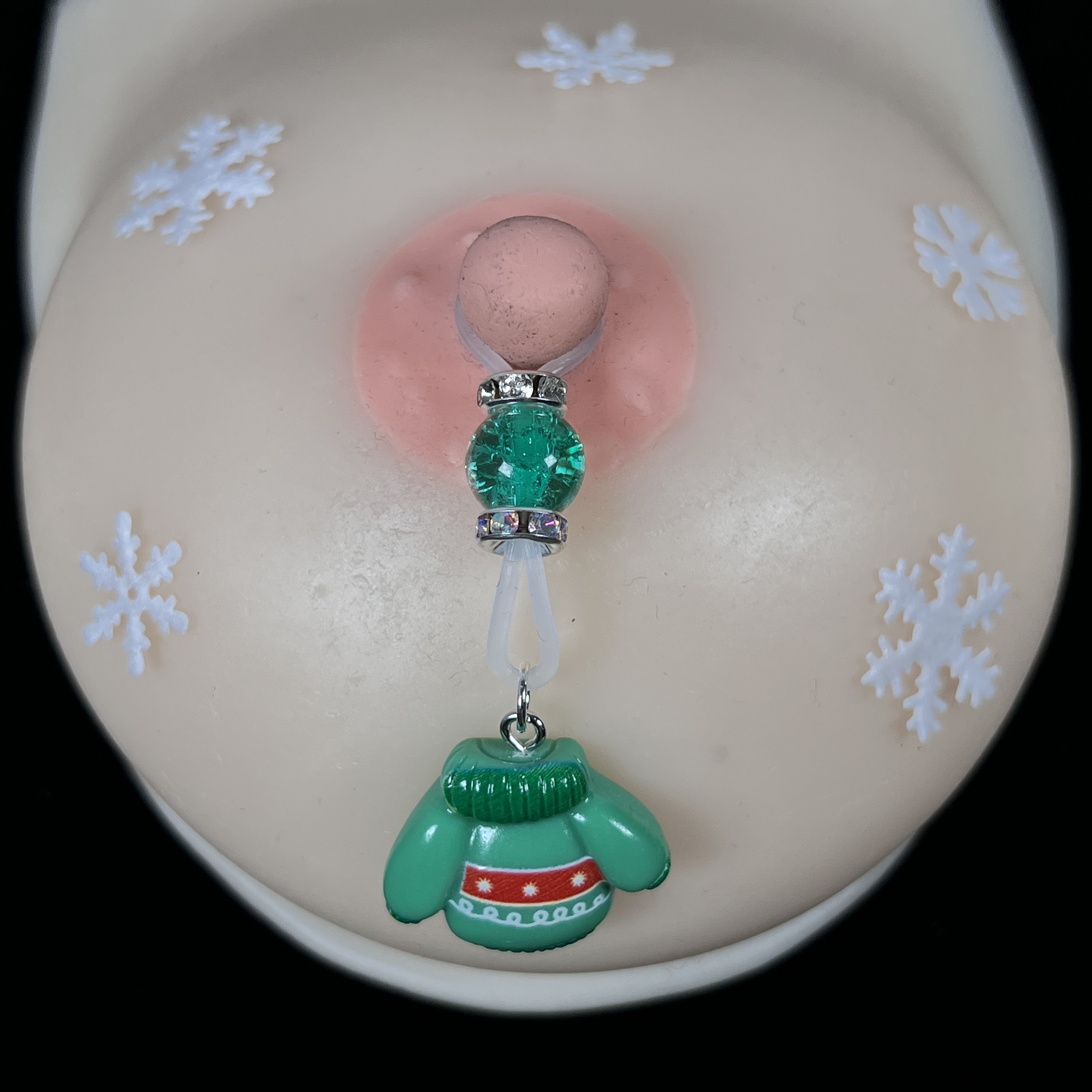 Holiday Sweater Green Bead Nipple Clamps