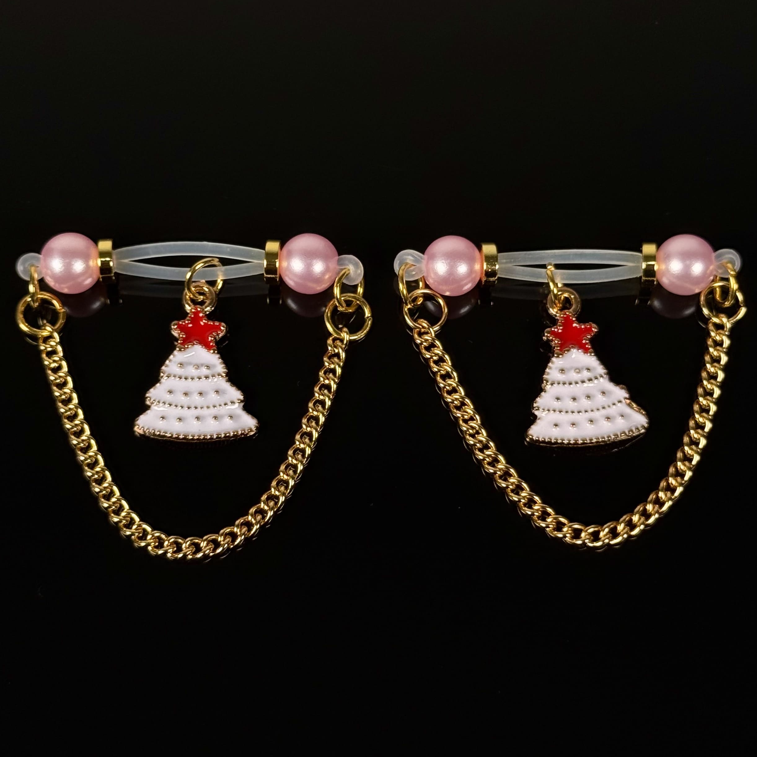 Winter Pearl Ornament Chain Clamps