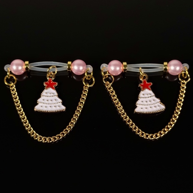 Winter Pearl Ornament Chain Clamps