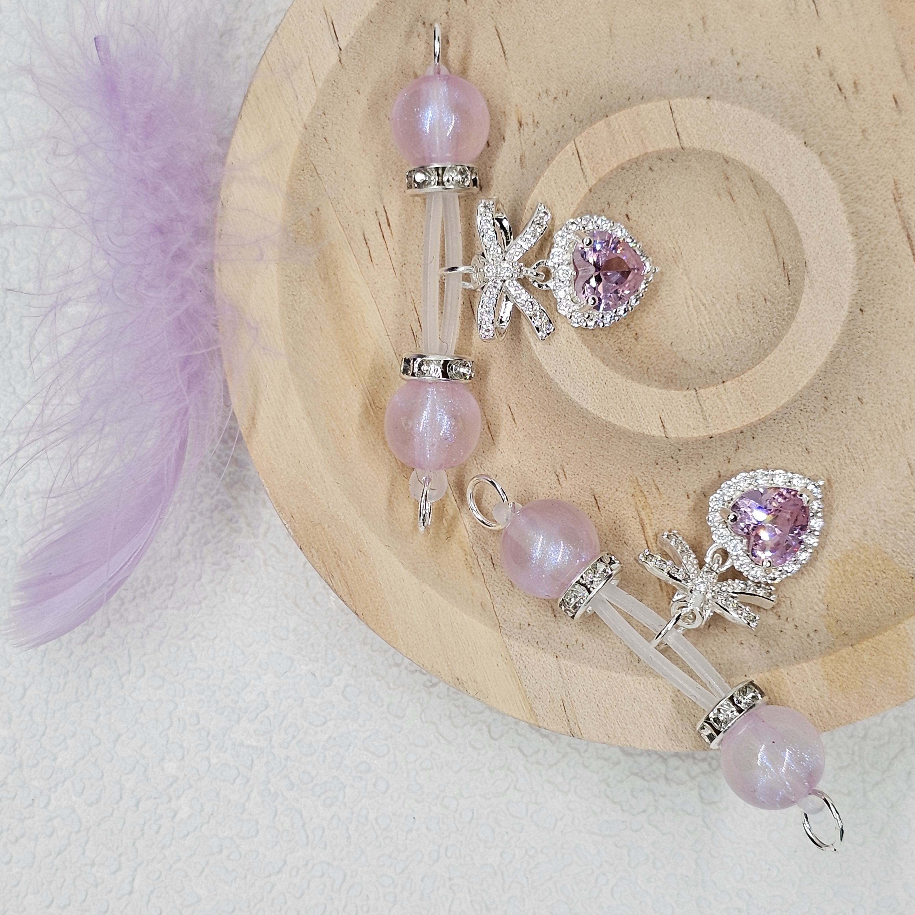 Pink Serenity Crystal Clamps
