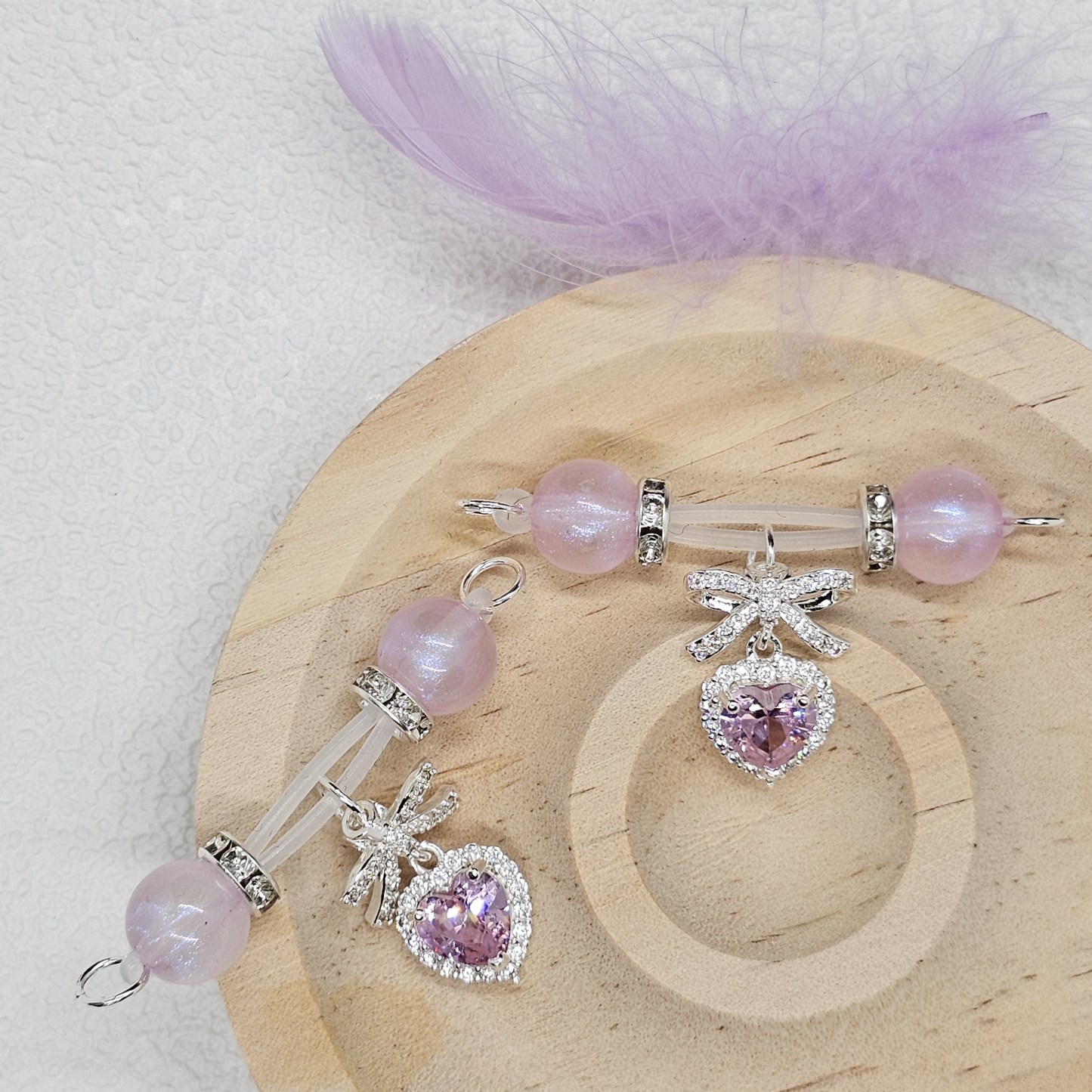 Pink Serenity Crystal Clamps