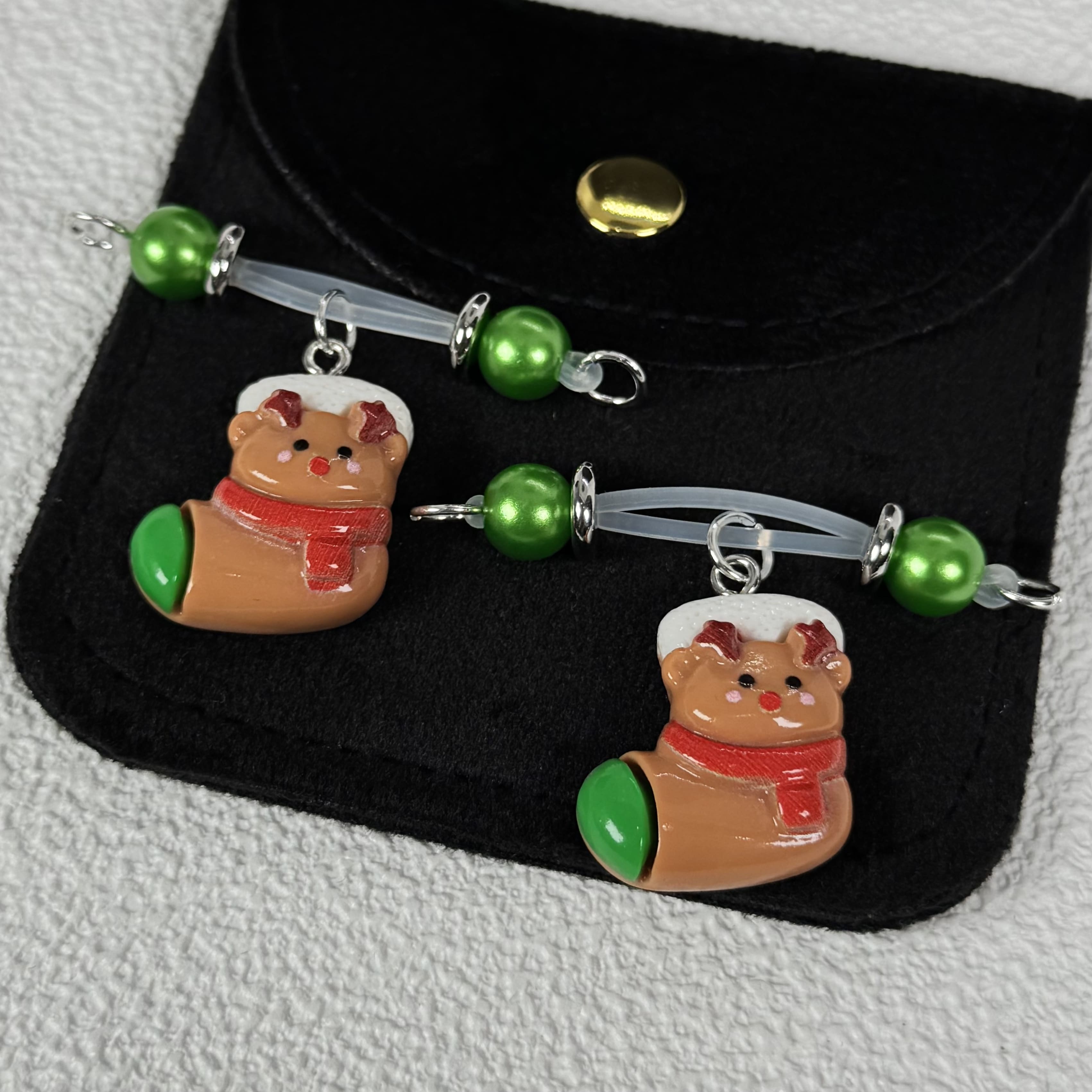 Green Gem Holiday Shoe Nipple Clamps