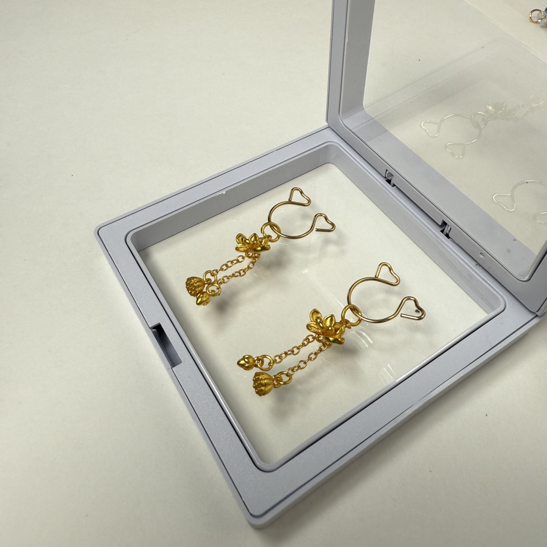 No-drill adjustable - K gold flower petals