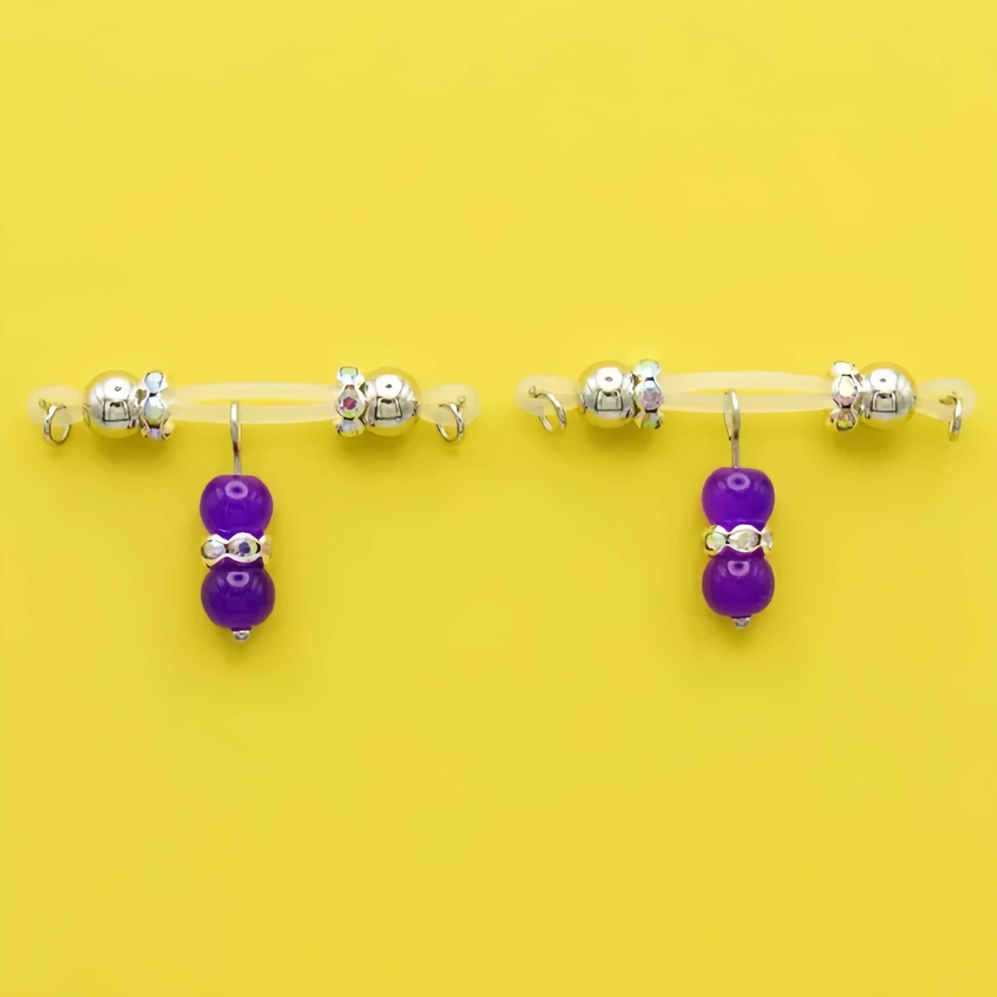 Colorful Barbell Charm Nipple Rings