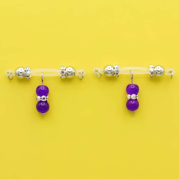  Colorful Barbell Charm  Nipple Rings