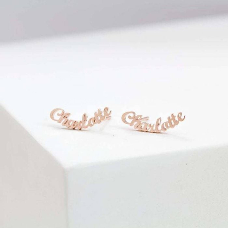 Personalized letter earrings-Thyye