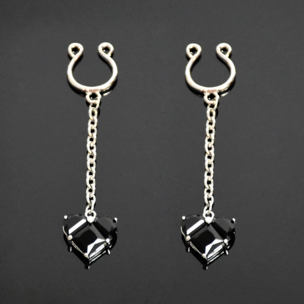 Fake nipples rings with heart