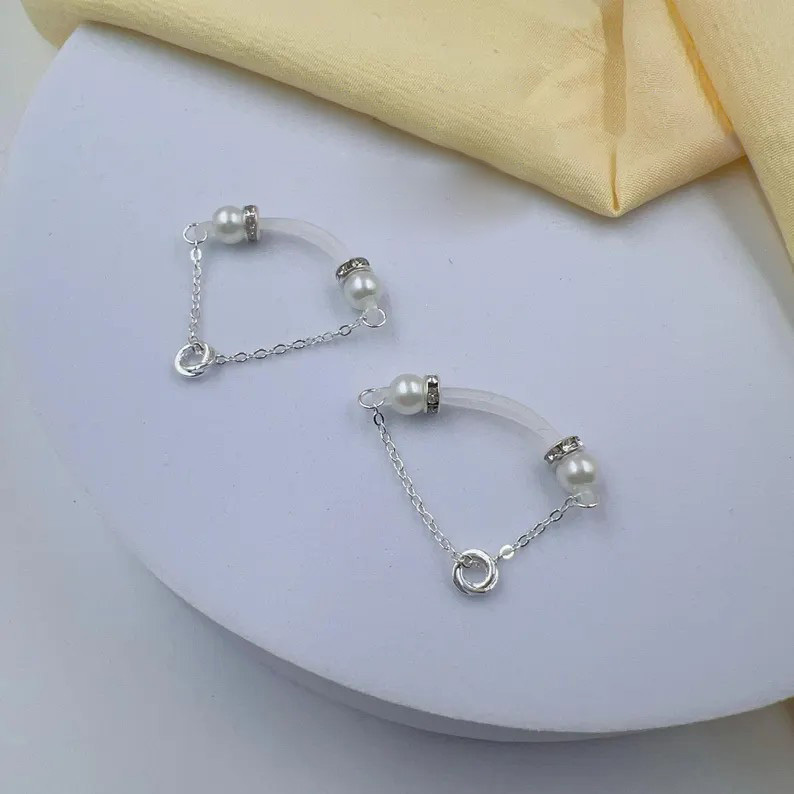 Fake Nipple Piercing Jewelry with Chains-Thyye