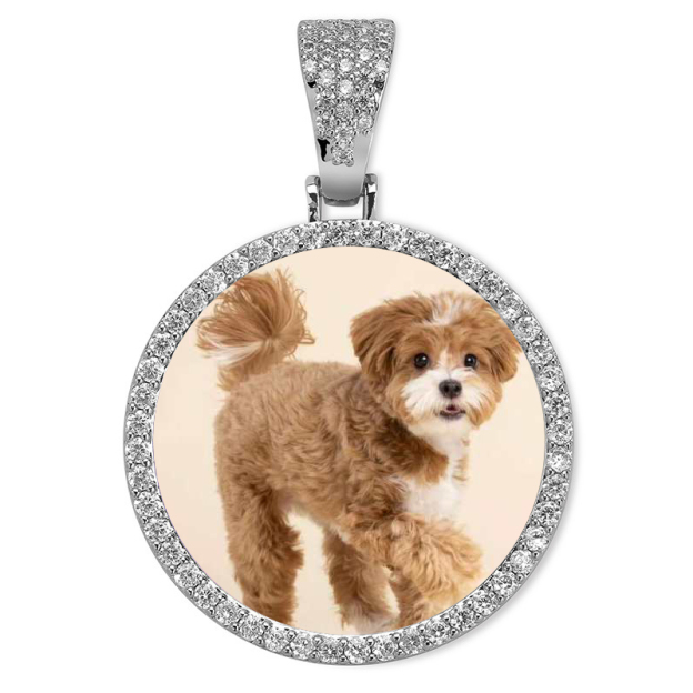 Large Circle Custom Picture Pendant-Thyye