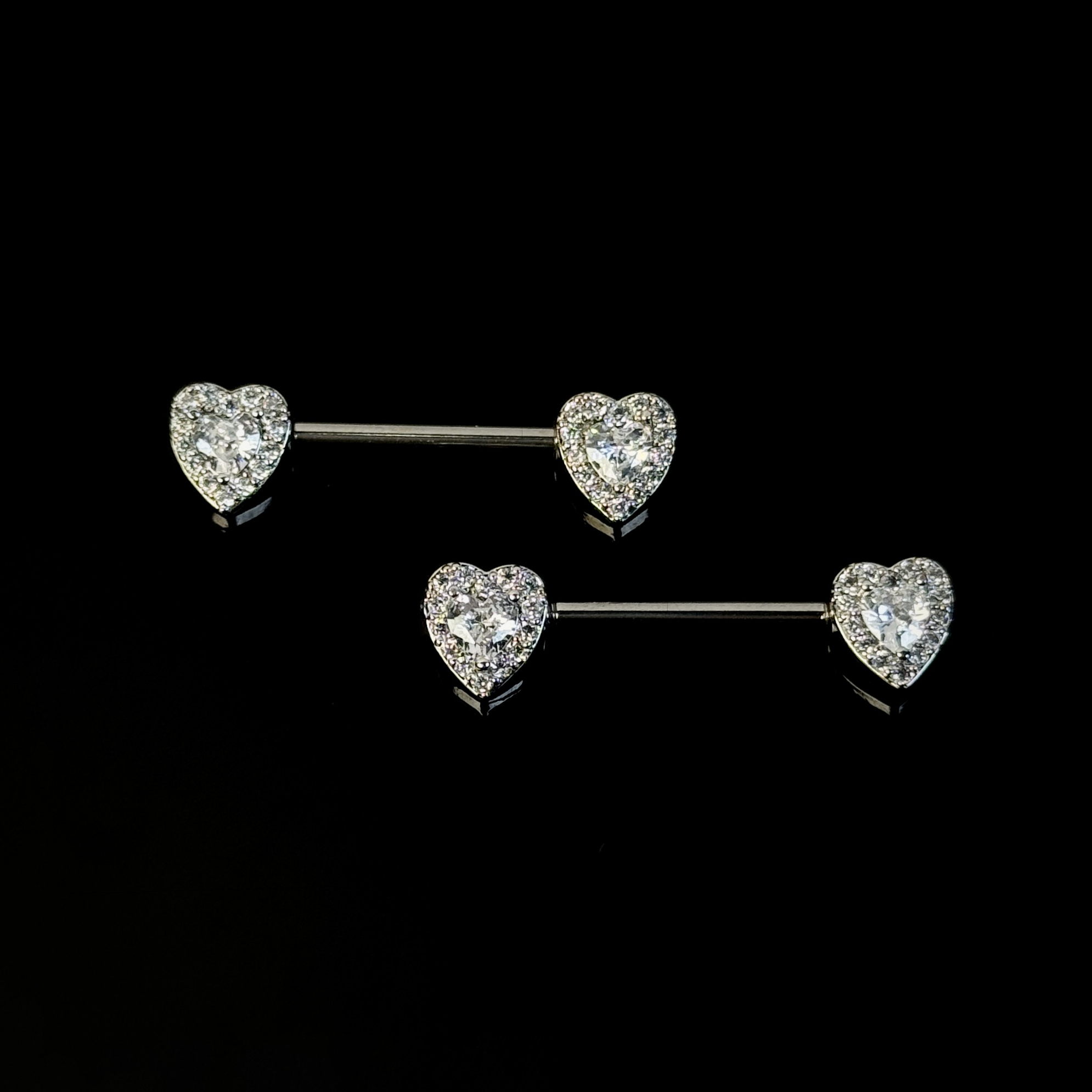 Crystal Heart Barbell
