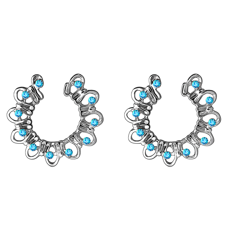 Flower-shaped peacock screen nipple ring-Thyye