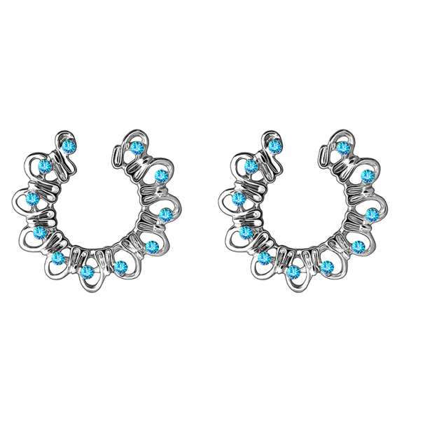 Flower-shaped peacock screen nipple ring-Thyye