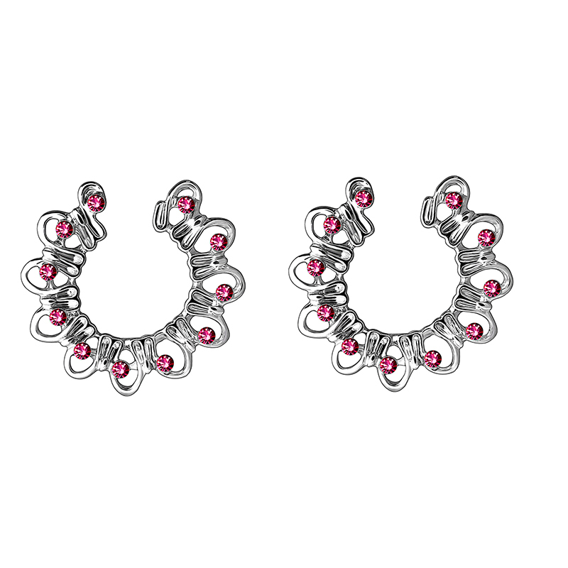 Flower-shaped peacock screen nipple ring-Thyye