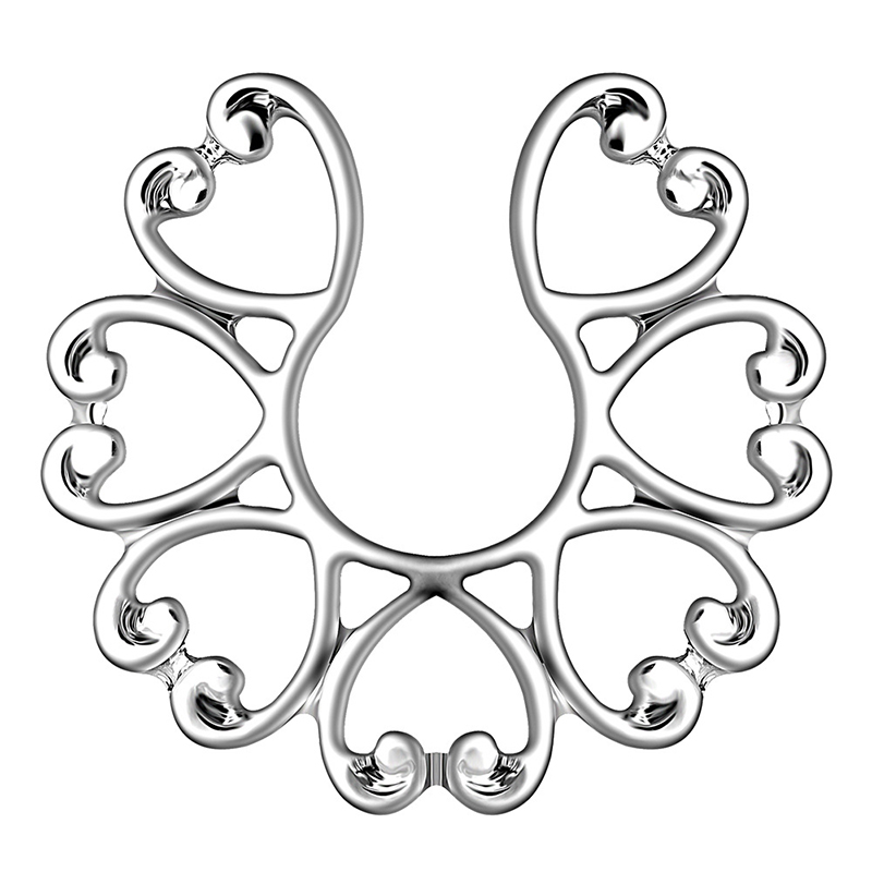 Flower-shaped peacock screen nipple ring-Thyye