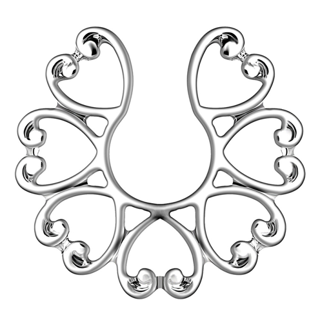Flower-shaped peacock screen nipple ring-Thyye