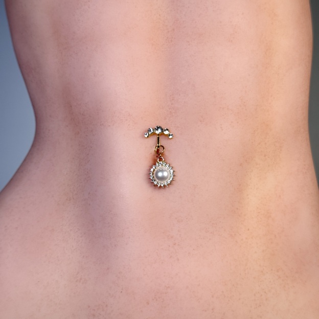 Pearl Sun Goddess Belly Clip