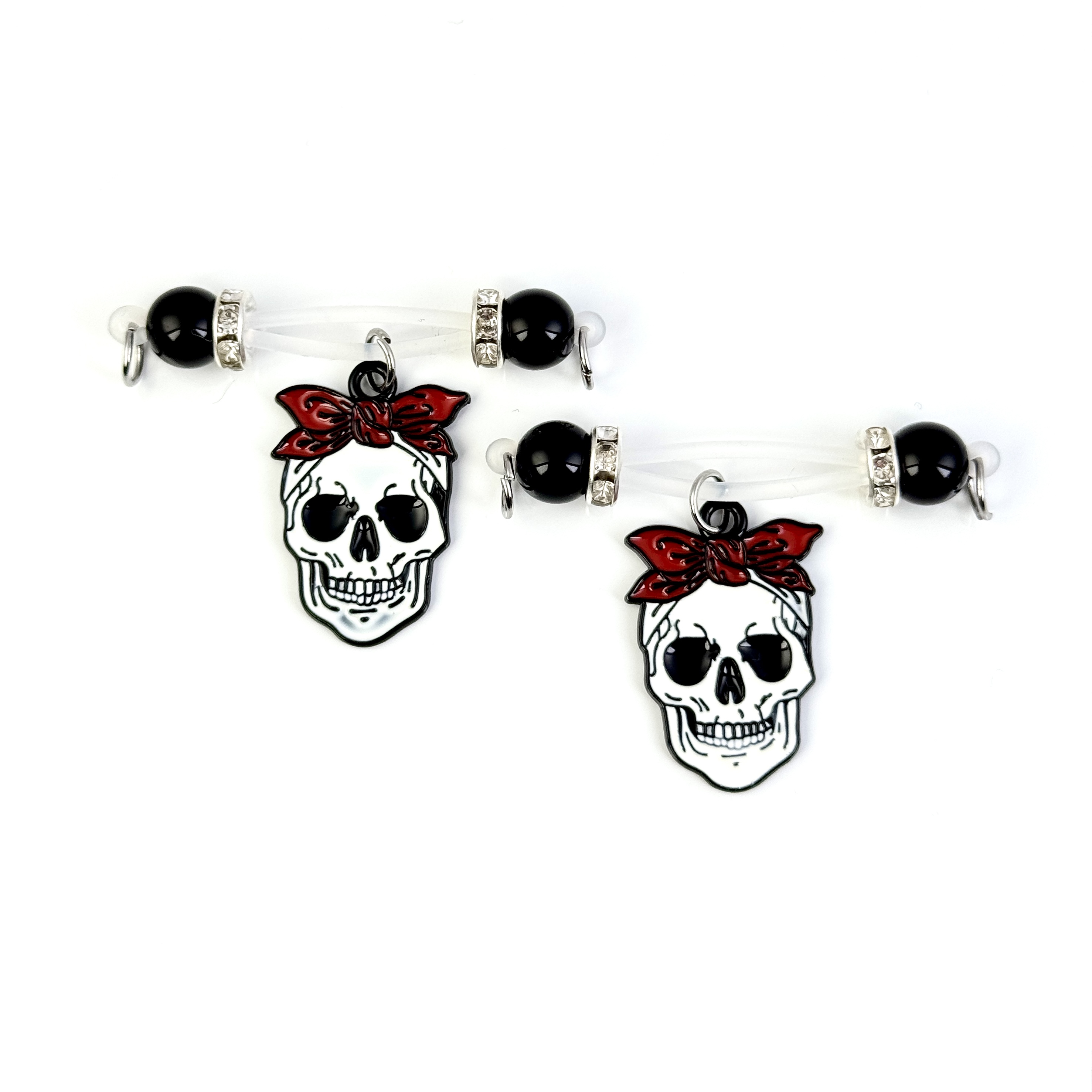 Red Bow Skull Gothic Nipple Jewelry