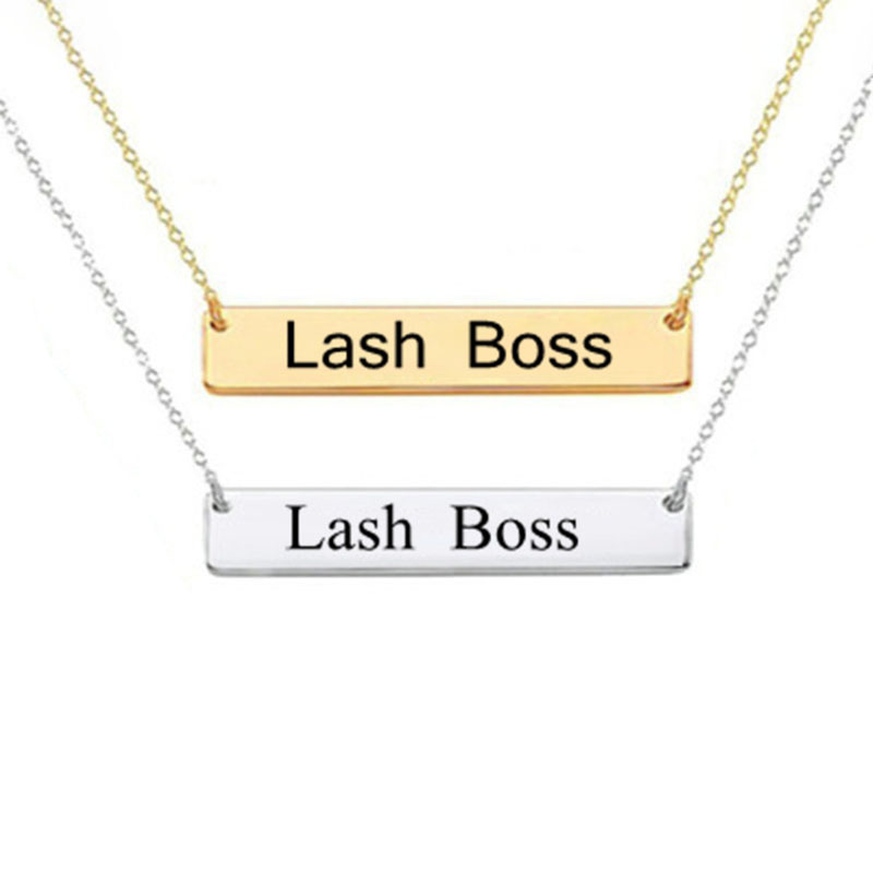 Engraved Bar Necklace-Thyye