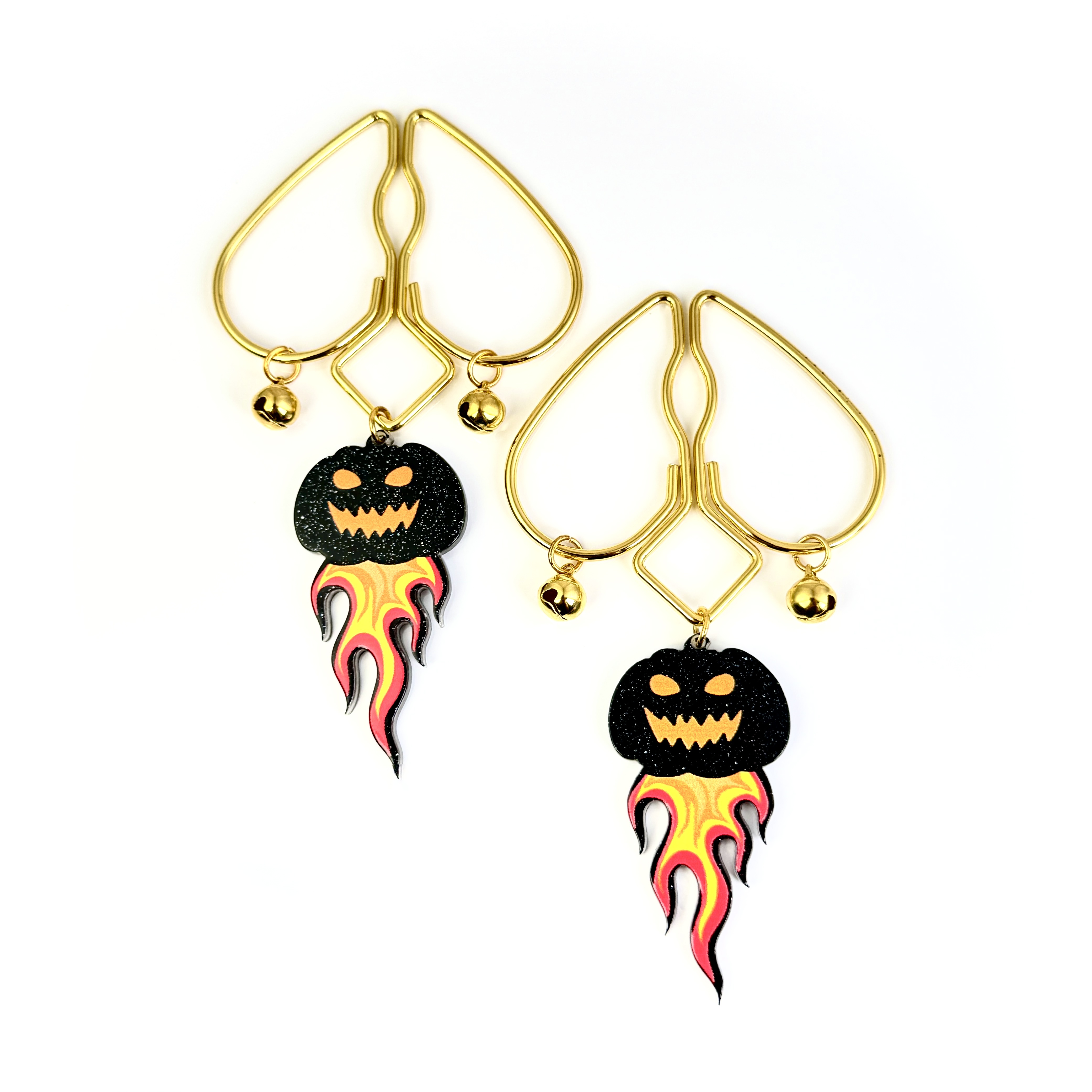 Flame Pumpkin Nipple Clamps