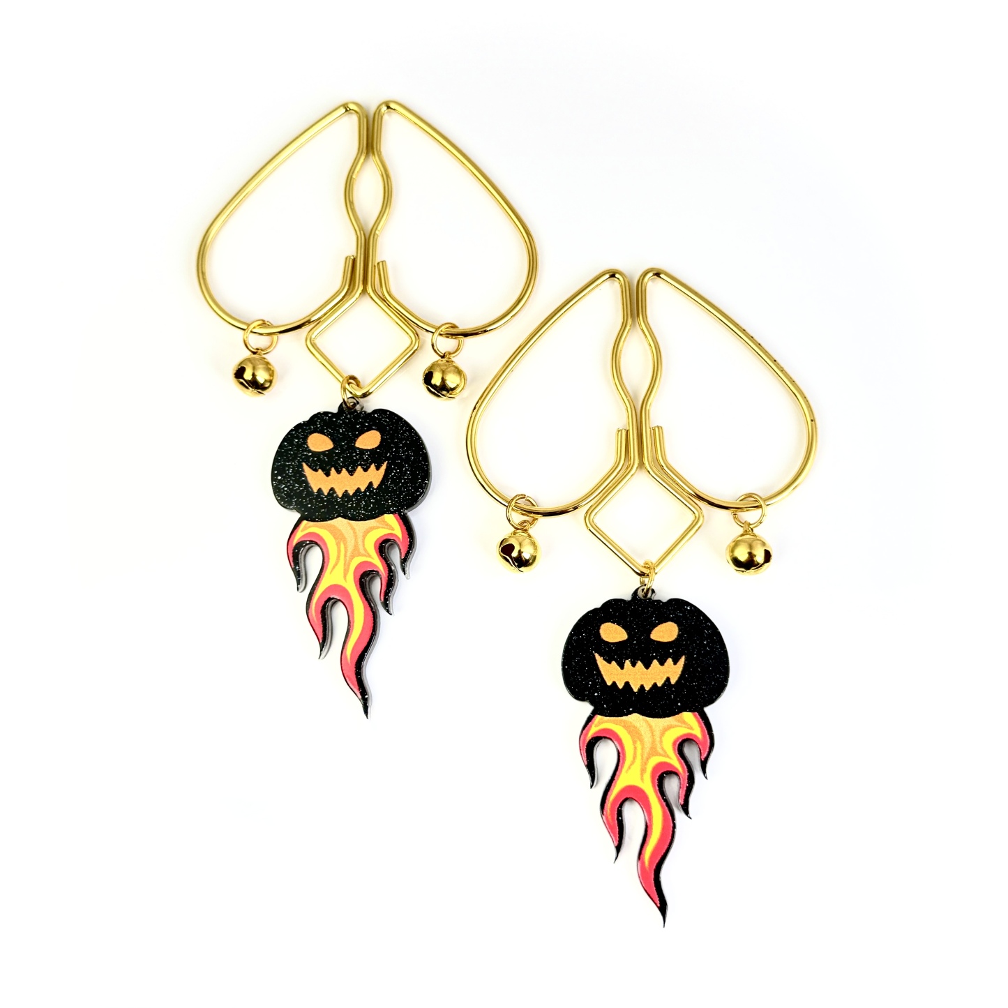 Flame Pumpkin Nipple Clamps