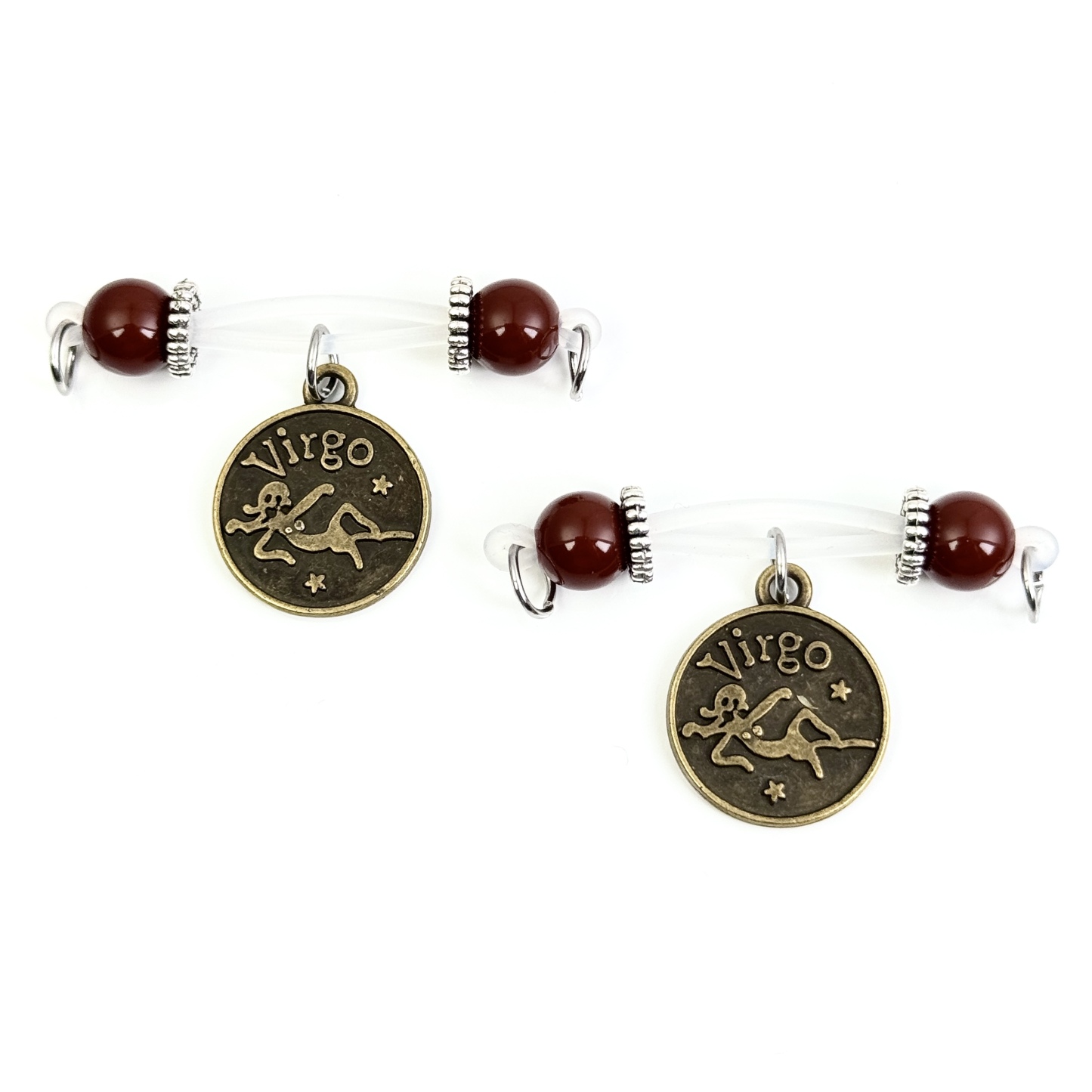 Vintage-style zodiac pendant nipple ring