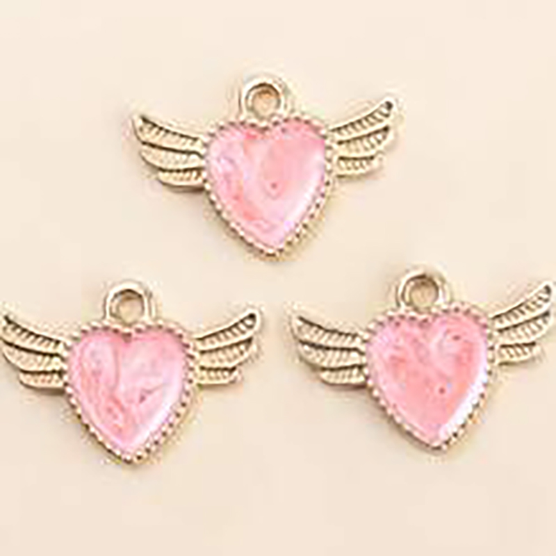 Wings peach heart shaped nipple clamps-Thyye