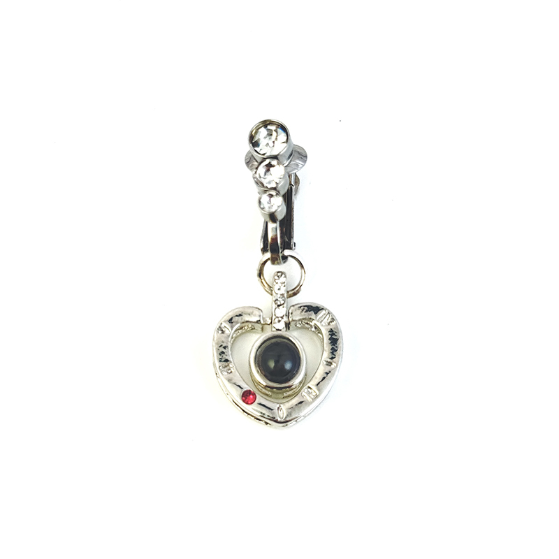 Navel jewelry featuring "I Love You" in a hundred languages.