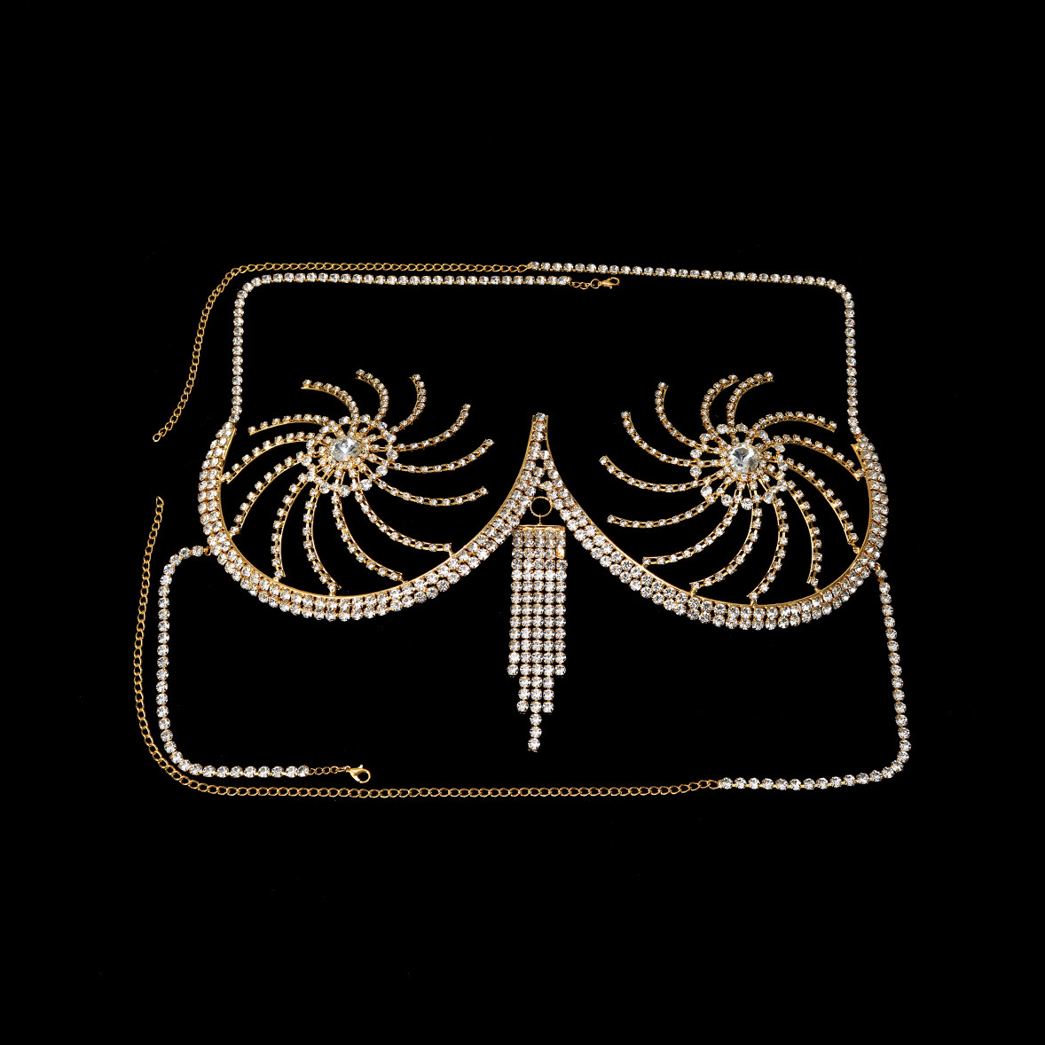 Stylish Rhinestone Windmill Body Chain