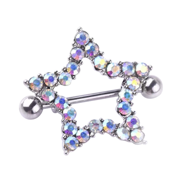 Sparkling Star-Shaped Nipple Shield Barbell