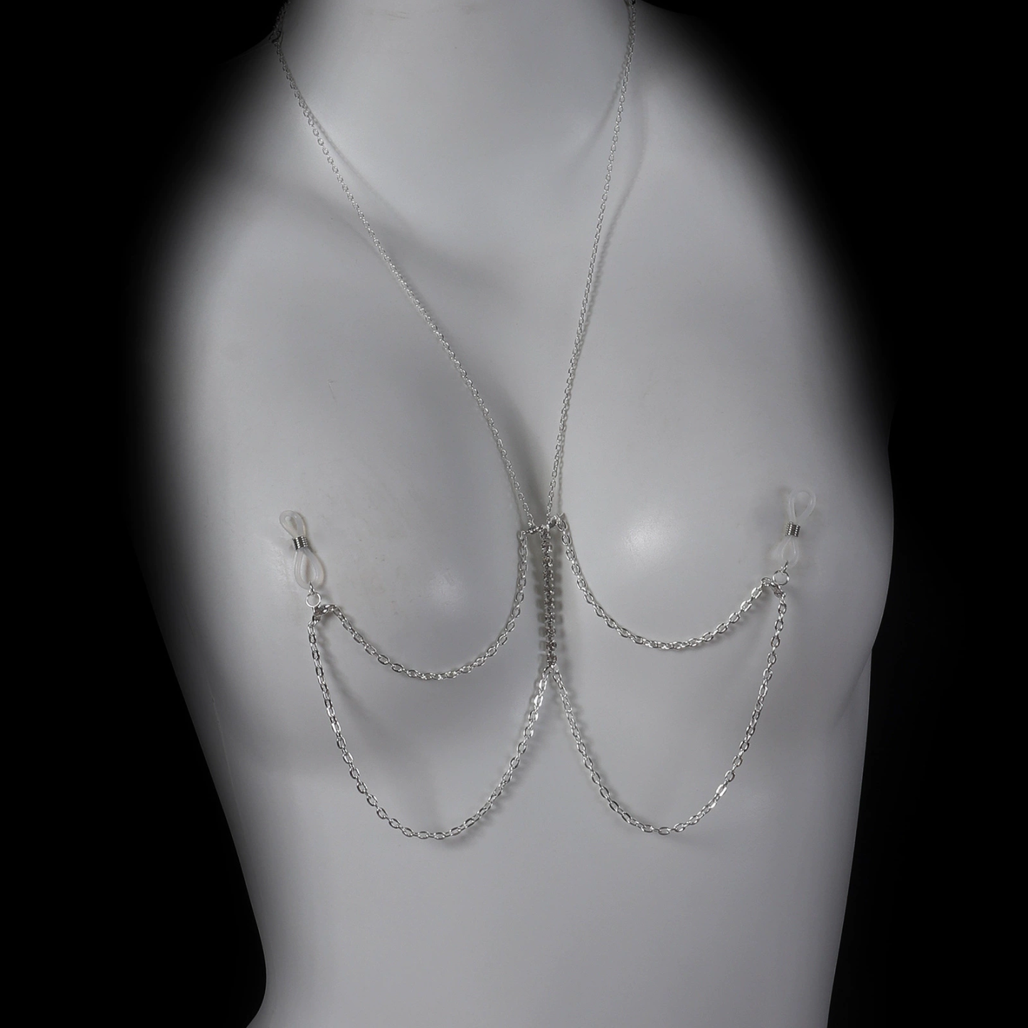 Rhinestone body chain and nipple chain