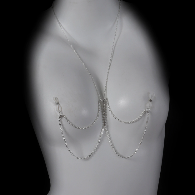 Rhinestone body chain and nipple chain