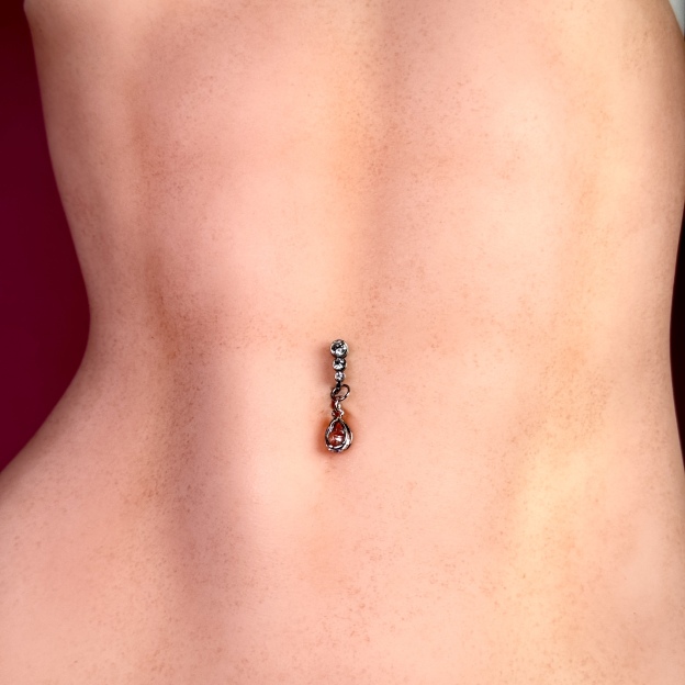 Crystal Teardrop Faux Belly Ring