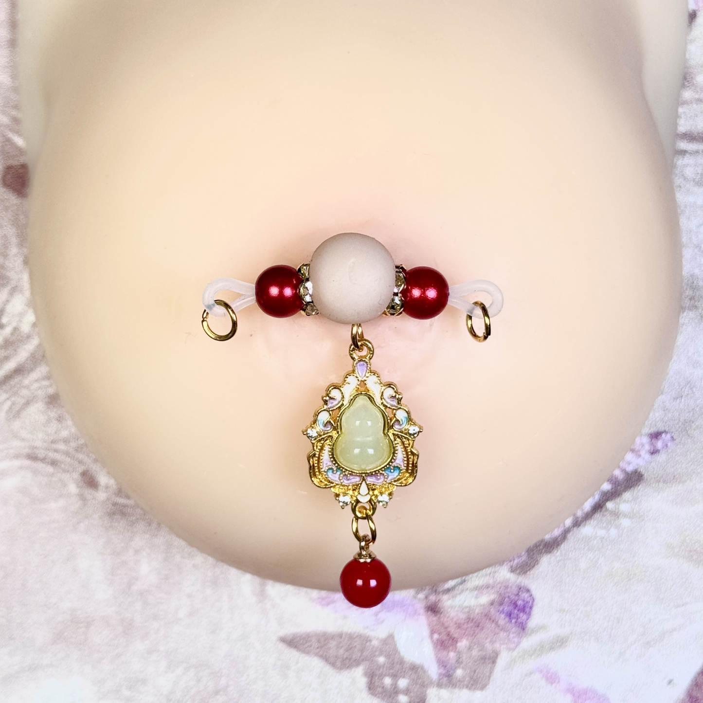Red Pearl Jade Nipple Clamps