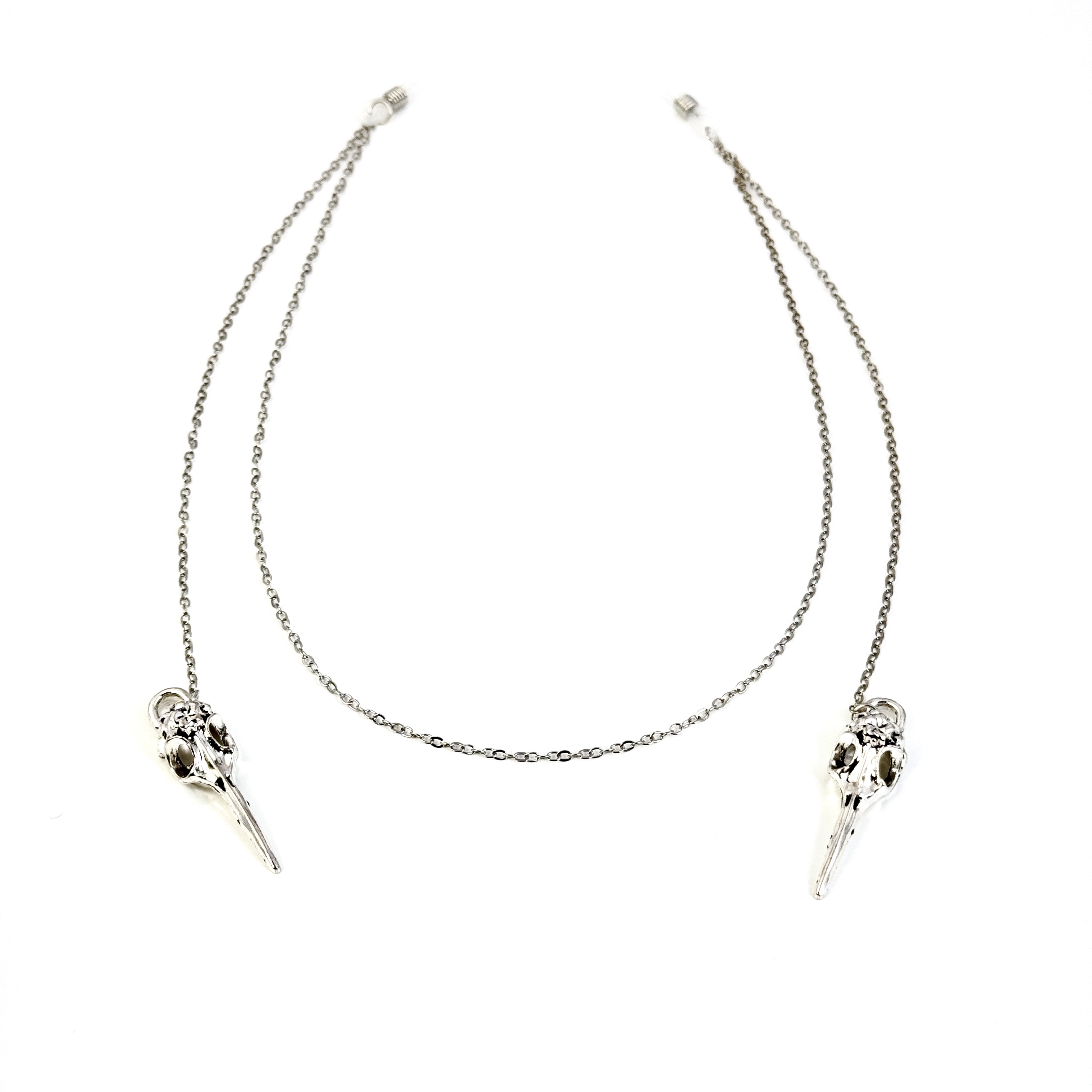 Silver Raven Skull Body Chain