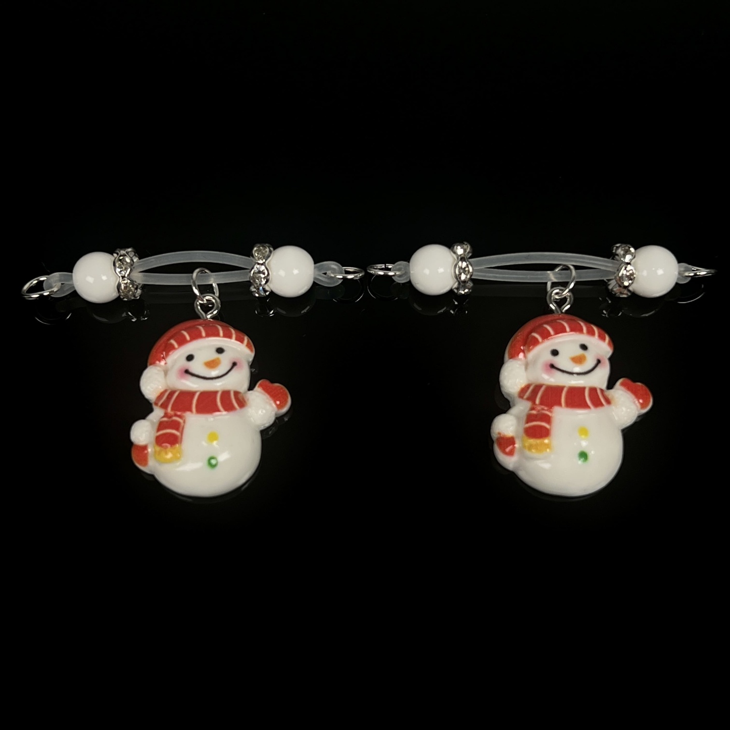 Pearl & Resin Snowman Dangle