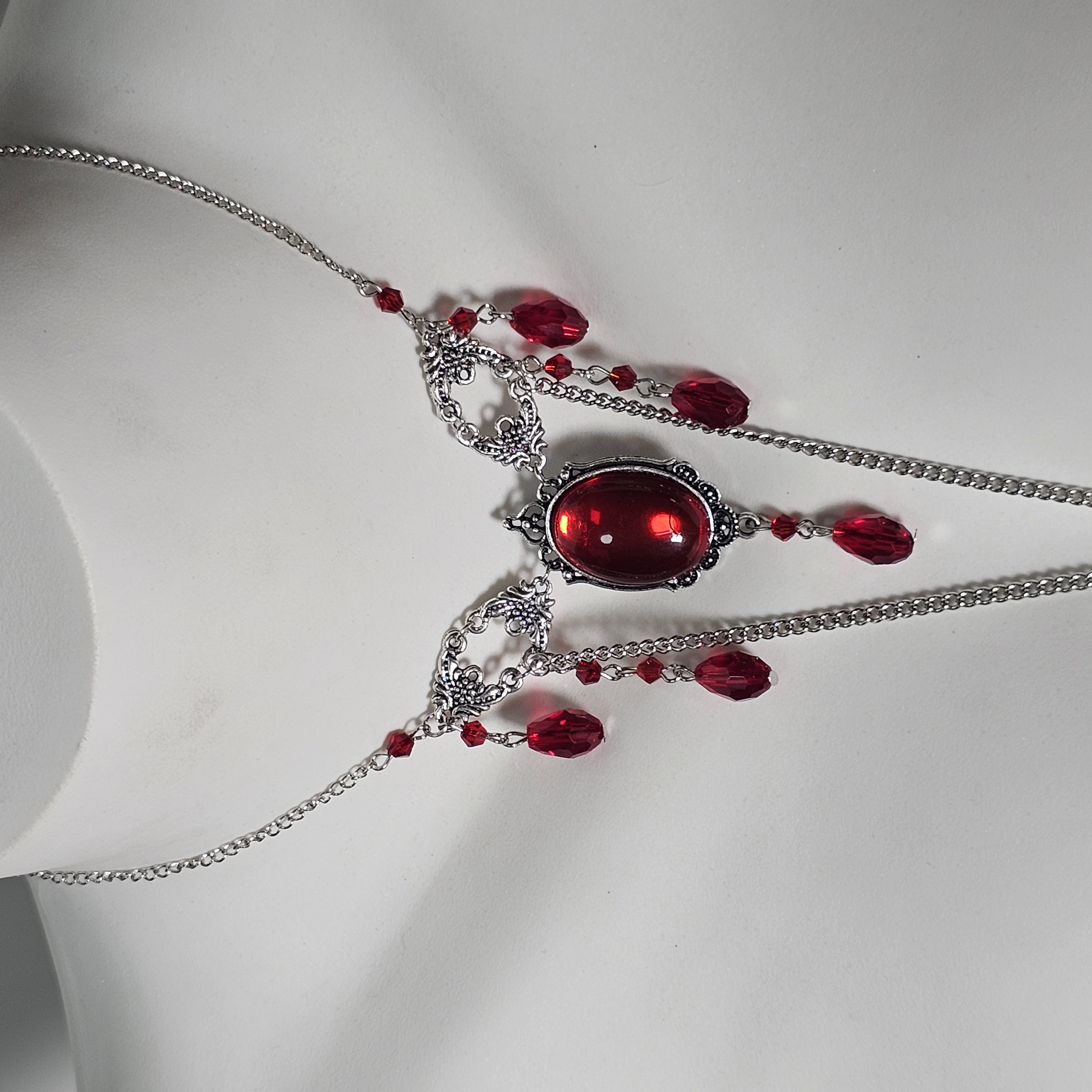 Sexy ruby ​​nipple chain