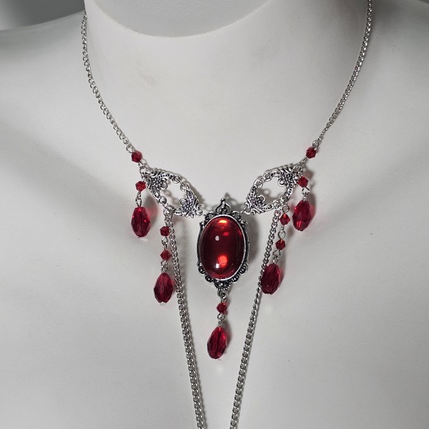 Sexy ruby ​​nipple chain