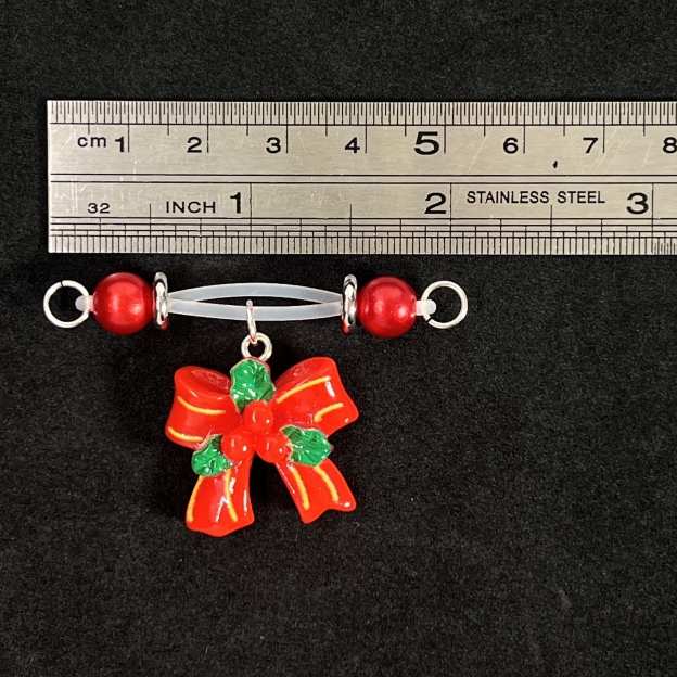 Red Kiss Bow Charm Clips